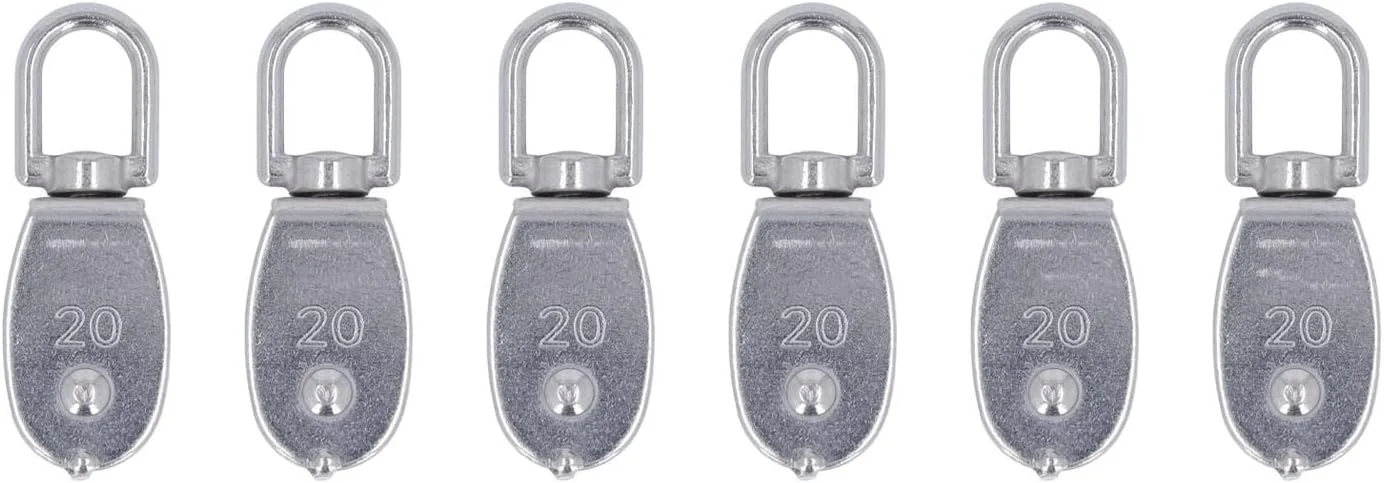 قرقره استیل ضد زنگ NDNCZDHC، مدل M20 با تحمل وزن 75 کیلوگرم، چرخش 360 درجه به همراه قلاب فنری گردان M7