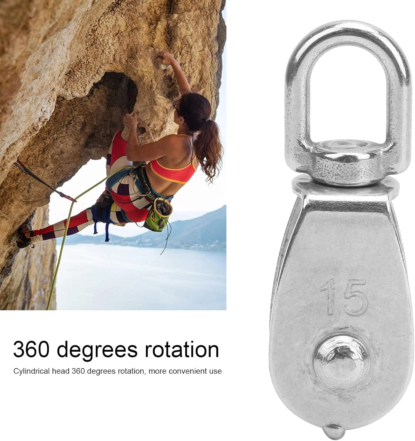 NDNCZDHC 10 عدد قرقره تکی M15، ظرفیت باربری 35 کیلوگرم، قرقره سیم بکسل استیل ضد زنگ 304 با چرخش 360 درجه NDNCZDHC 10 عدد قرقره تکی M15، ظرفیت باربری 35 کیلوگرم، قرقره سیم بکسل استیل ضد زنگ 304 با چرخش 360 درجه