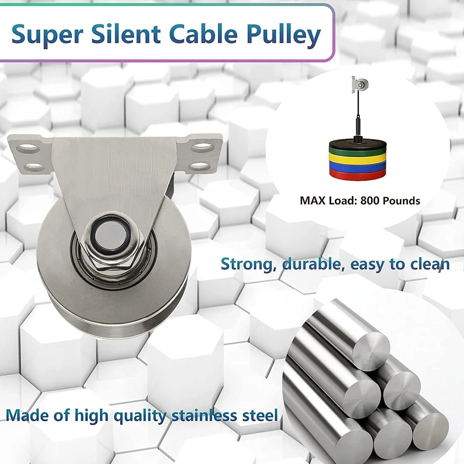 NDNCZDHC 2 عدد قرقره چرخ استیل ضد زنگ، ظرفیت بار تکی 100 کیلوگرم، سوراخ پیچ نصب 7 میلی متری، بلوک قرقره تکی NDNCZDHC 2 عدد قرقره چرخ استیل ضد زنگ، ظرفیت بار تکی 100 کیلوگرم، سوراخ پیچ نصب 7 میلی متری، بلوک قرقره تکی