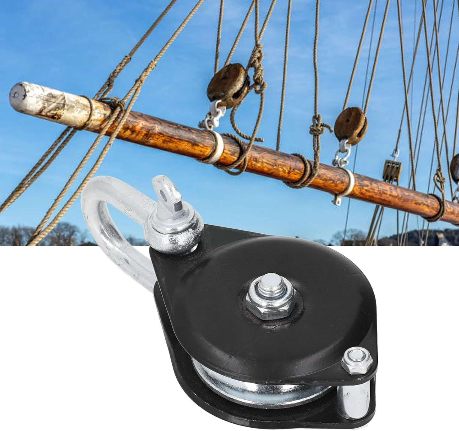 قرقره استیل ضد زنگ NDNCZDHC با ظرفیت بار 0.4 تن، قرقره بالابر قایق، قرقره بلوک ضامن دار، سیستم قرقره طناب برای طناب های زیر قطر 14 میلی متر قرقره استیل ضد زنگ NDNCZDHC با ظرفیت بار 0.4 تن، قرقره بالابر قایق، قرقره بلوک ضامن دار، سیستم قرقره طناب برای طناب های زیر قطر 14 میلی متر