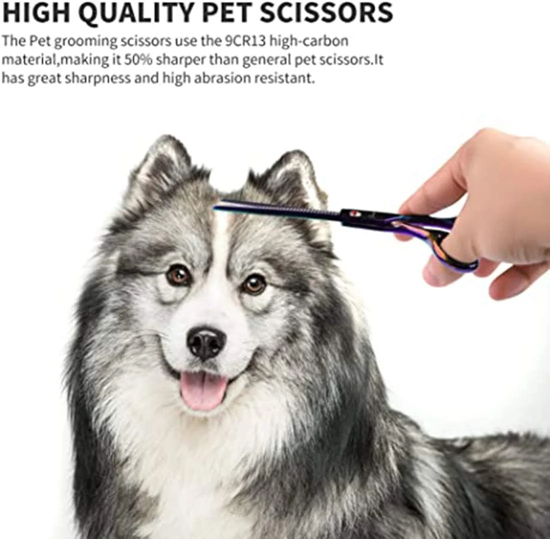 مجموعه قیچی آرایشگری سگ ELECDON، مجموعه قیچی رنگارنگ حیوانات خانگی، مجموعه قیچی دندانه دار برای کوتاه کردن موی حیوانات خانگی، قیچی شانه ای استیل ضد زنگ برای نازک کردن مو، کیت قیچی منحنی آرایشگری حیوانات خانگی 7 اینچی مجموعه قیچی آرایشگری سگ ELECDON، مجموعه قیچی رنگارنگ حیوانات خانگی، مجموعه قیچی دندانه دار برای کوتاه کردن موی حیوانات خانگی، قیچی شانه ای استیل ضد زنگ برای نازک کردن مو، کیت قیچی منحنی آرایشگری حیوانات خانگی 7 اینچی