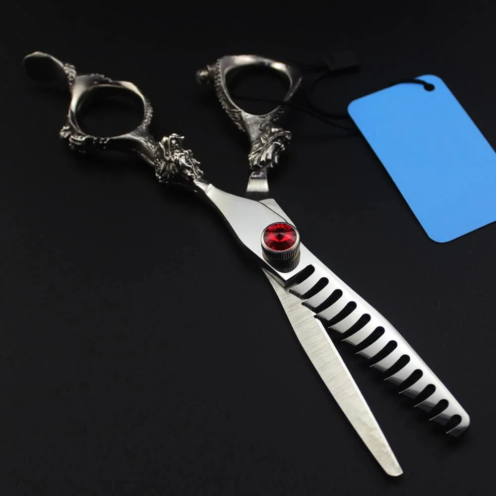 قیچی آرایشگری مو، 6 اینچ فولاد ژاپنی 440c با دسته اژدها، قیچی جواهر مو، قیچی آرایشگری، قیچی پیتاژ مو (قیچی پیتاژ) قیچی آرایشگری مو، 6 اینچ فولاد ژاپنی 440c با دسته اژدها، قیچی جواهر مو، قیچی آرایشگری، قیچی پیتاژ مو (قیچی پیتاژ)