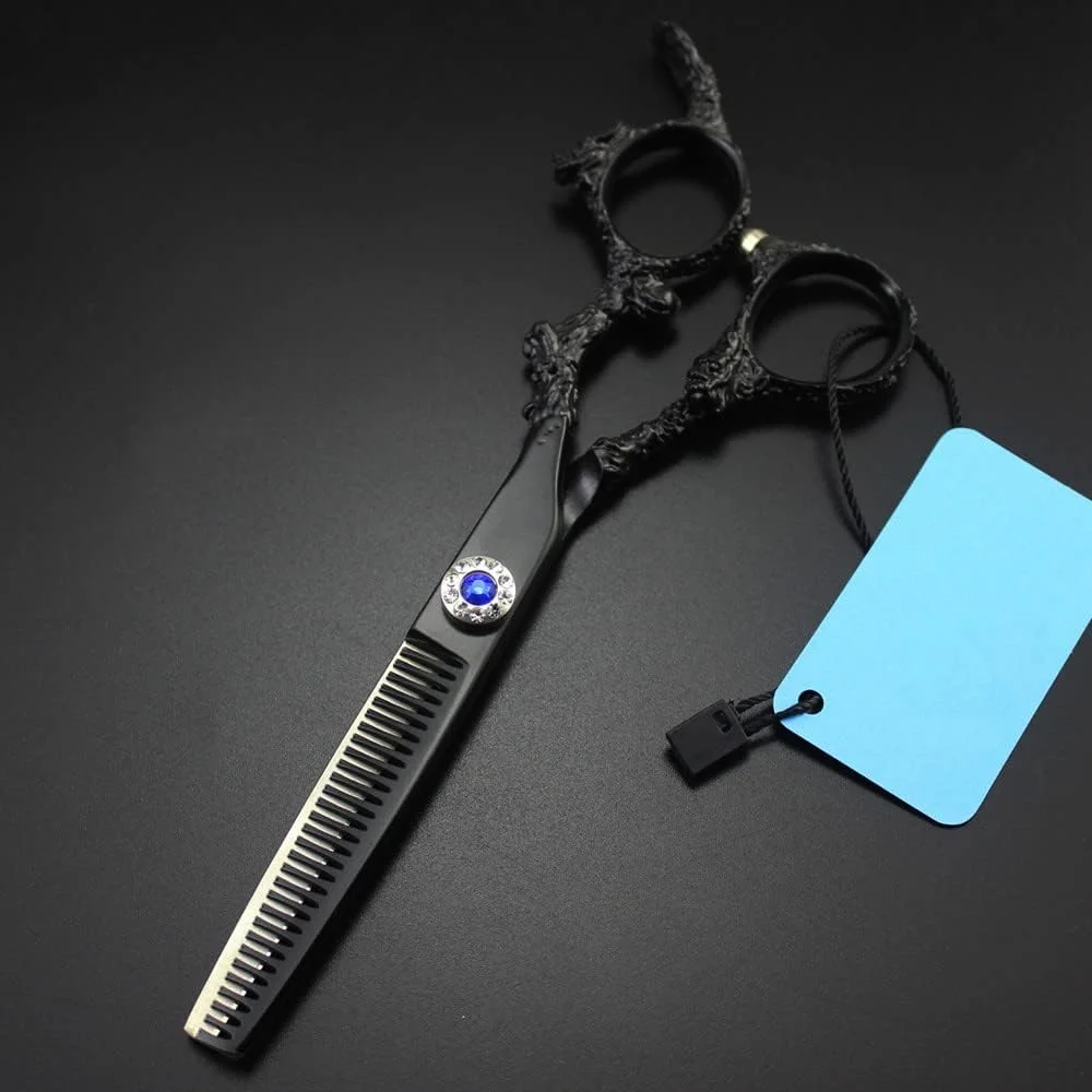 قیچی آرایشگری مو، 6 اینچ حرفه ای فولاد 440c دسته اژدها مشکی قیچی مو قیچی اصلاح مو قیچی آرایشگری (قیچی پیتاژ) قیچی آرایشگری مو، 6 اینچ حرفه ای فولاد 440c دسته اژدها مشکی قیچی مو قیچی اصلاح مو قیچی آرایشگری (قیچی پیتاژ)