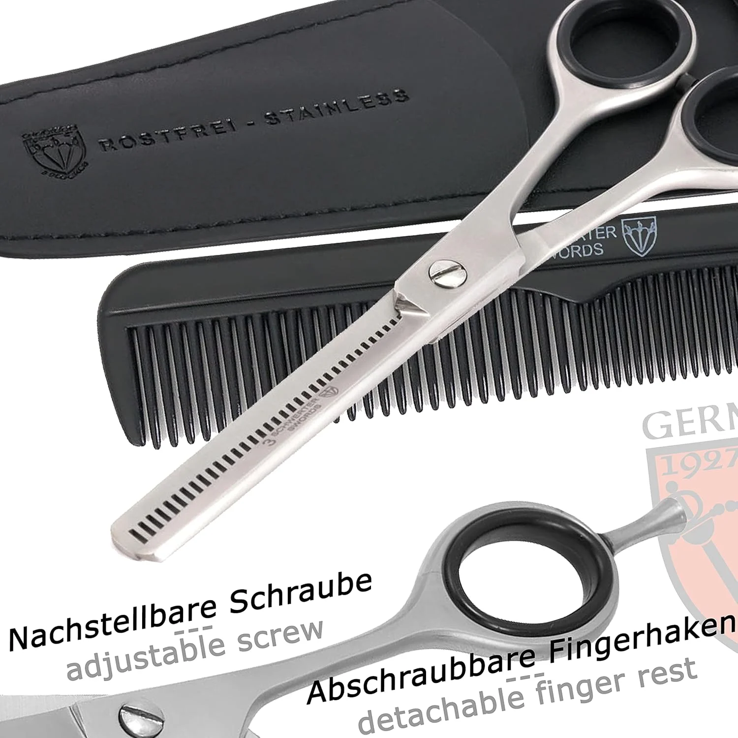 دری شوورترز - قیچی پیتاژ حرفه ای استیل ضد زنگ به همراه کیف و شانه دری شوورترز - قیچی پیتاژ حرفه ای استیل ضد زنگ به همراه کیف و شانه