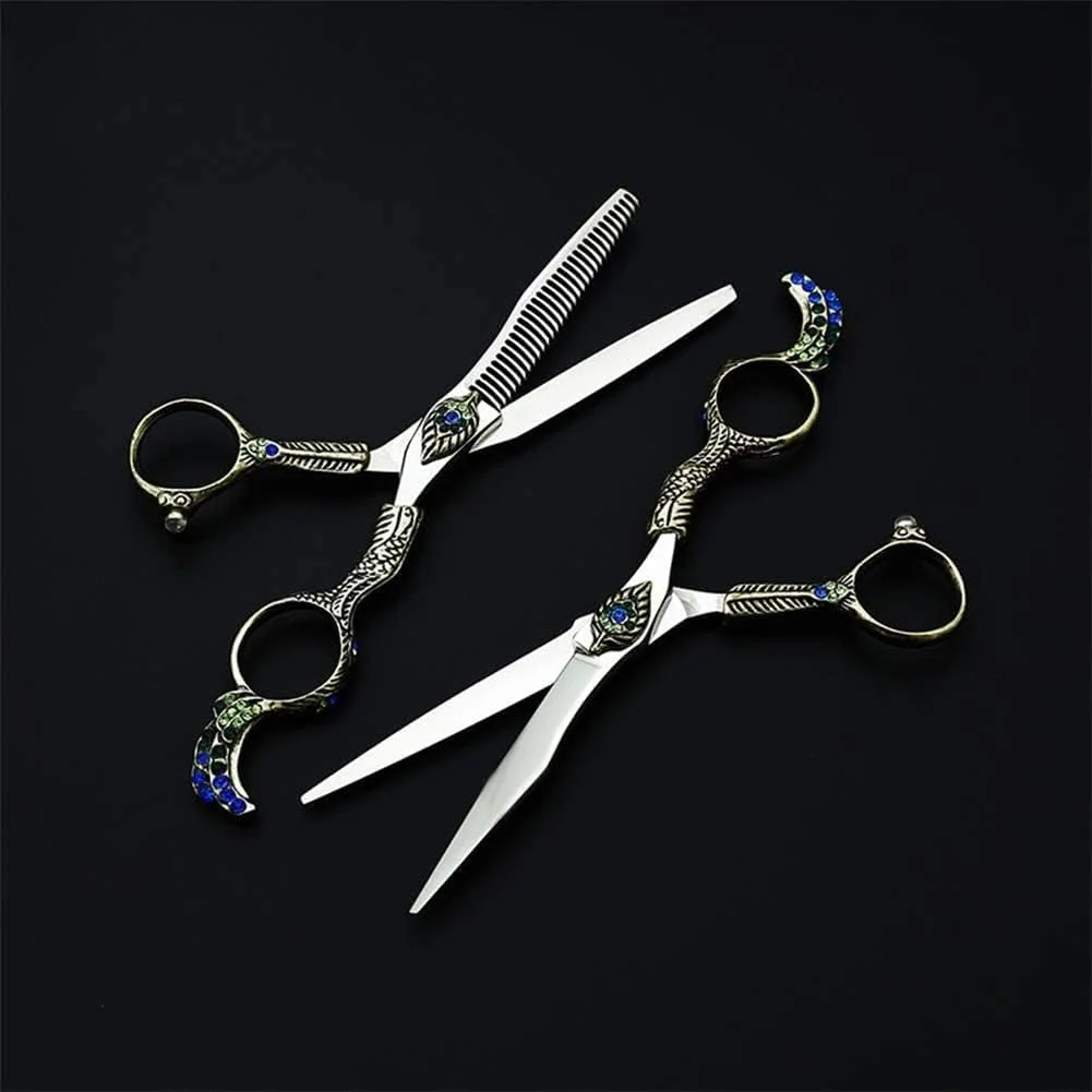 قیچی آرایشگری طرح اروپایی مدل 440c، قیچی تخت، قیچی دندانه دار، قیچی پیتاژ (سایز: ست 6 اینچی) قیچی آرایشگری طرح اروپایی مدل 440c، قیچی تخت، قیچی دندانه دار، قیچی پیتاژ (سایز: ست 6 اینچی)