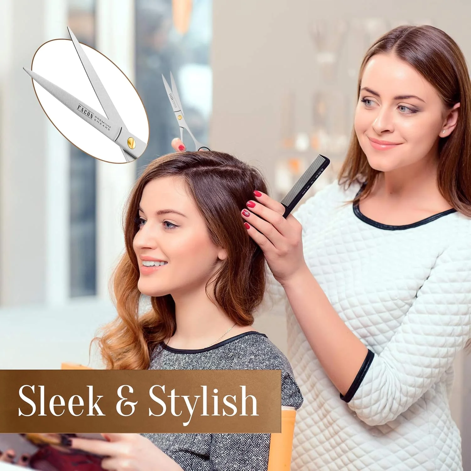 ست قیچی آرایشگری حرفه ای FACON با لبه های تیغی - استیل ضد زنگ ژاپنی - طول 6.5 اینچ - پیچ تنظیم دقیق - قیچی های ممتاز با کیفیت سالن (The Bravo) ست قیچی آرایشگری حرفه ای FACON با لبه های تیغی - استیل ضد زنگ ژاپنی - طول 6.5 اینچ - پیچ تنظیم دقیق - قیچی های ممتاز با کیفیت سالن (The Bravo)