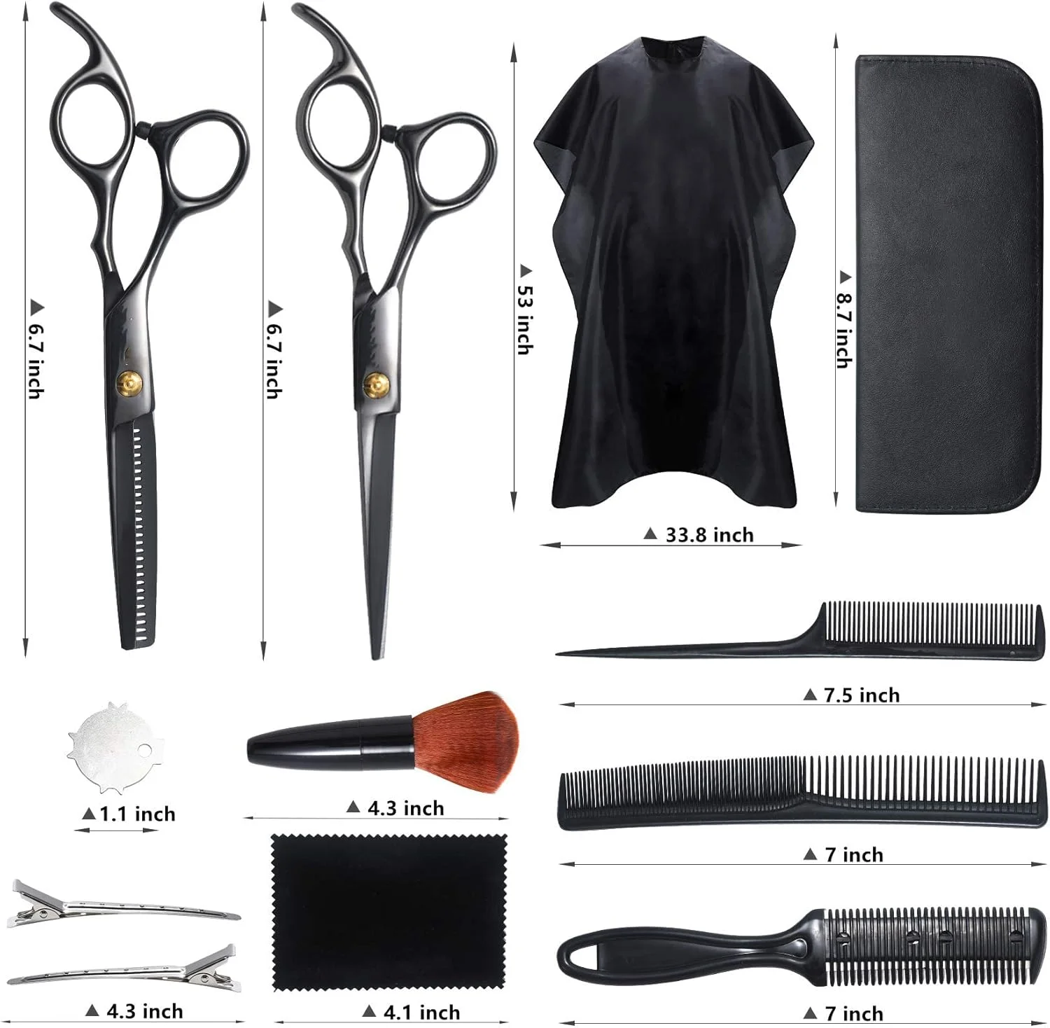 ست قیچی آرایشگری حرفه ای اکسفور - کیت 12 تکه شامل قیچی اصلاح مو، قیچی پیتاژ، کیت چند منظوره اصلاح مو برای آرایشگاه خانگی ست قیچی آرایشگری حرفه ای اکسفور - کیت 12 تکه شامل قیچی اصلاح مو، قیچی پیتاژ، کیت چند منظوره اصلاح مو برای آرایشگاه خانگی