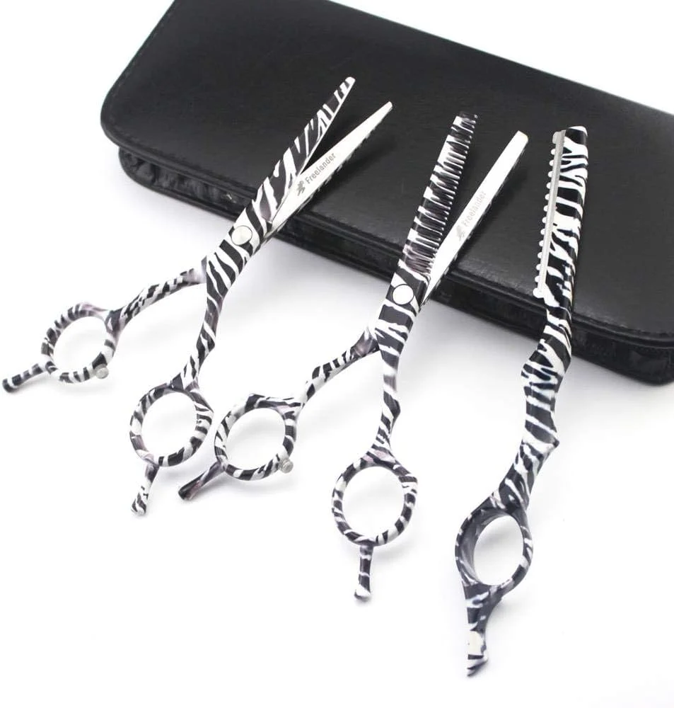 قیچی آرایشگری حرفه ای، قیچی آرایشگری طرح گورخری حرفه ای 5.5 اینچی، قیچی های اصلاح مو، ست حالت دهنده مو قیچی آرایشگری حرفه ای، قیچی آرایشگری طرح گورخری حرفه ای 5.5 اینچی، قیچی های اصلاح مو، ست حالت دهنده مو