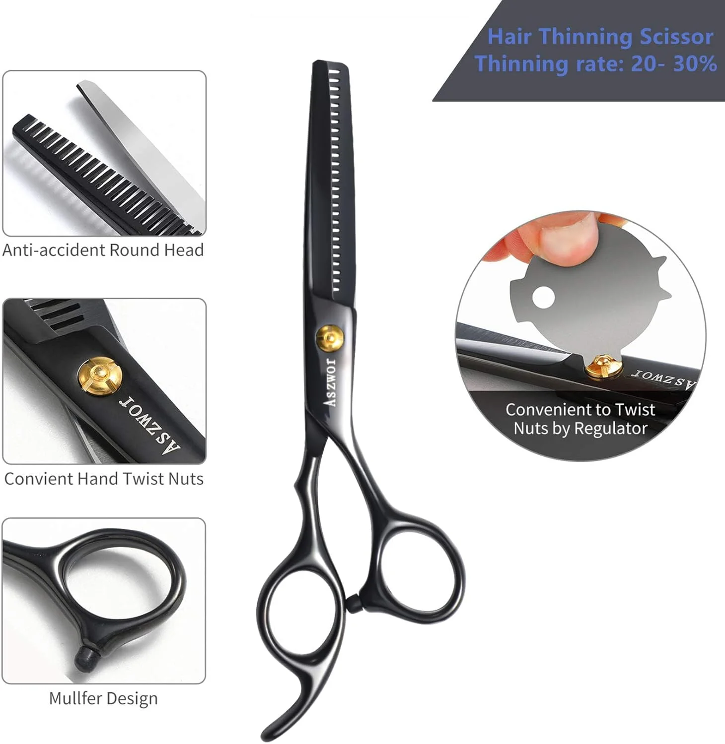 ست قیچی آرایشگری Aszwor شامل 12 تکه، ست قیچی پیرایش مو، ست قیچی حرفه ای اصلاح مو به همراه قیچی اصلاح، قیچی اره ای، شانه، شنل، گیره، مناسب برای آرایشگاه، سالن، منزل ست قیچی آرایشگری Aszwor شامل 12 تکه، ست قیچی پیرایش مو، ست قیچی حرفه ای اصلاح مو به همراه قیچی اصلاح، قیچی اره ای، شانه، شنل، گیره، مناسب برای آرایشگاه، سالن، منزل