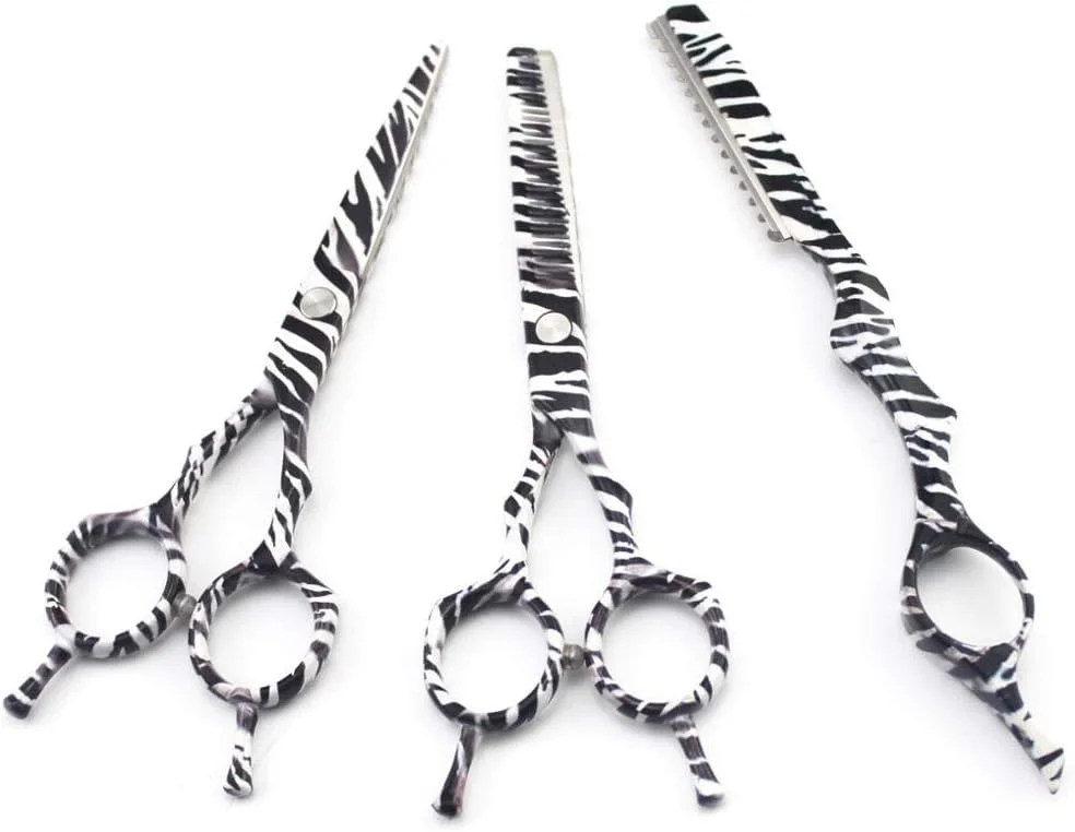 قیچی آرایشگری حرفه ای، قیچی آرایشگری طرح گورخری حرفه ای 5.5 اینچی، قیچی اصلاح مو، ست حالت دهنده مو قیچی آرایشگری حرفه ای، قیچی آرایشگری طرح گورخری حرفه ای 5.5 اینچی، قیچی اصلاح مو، ست حالت دهنده مو