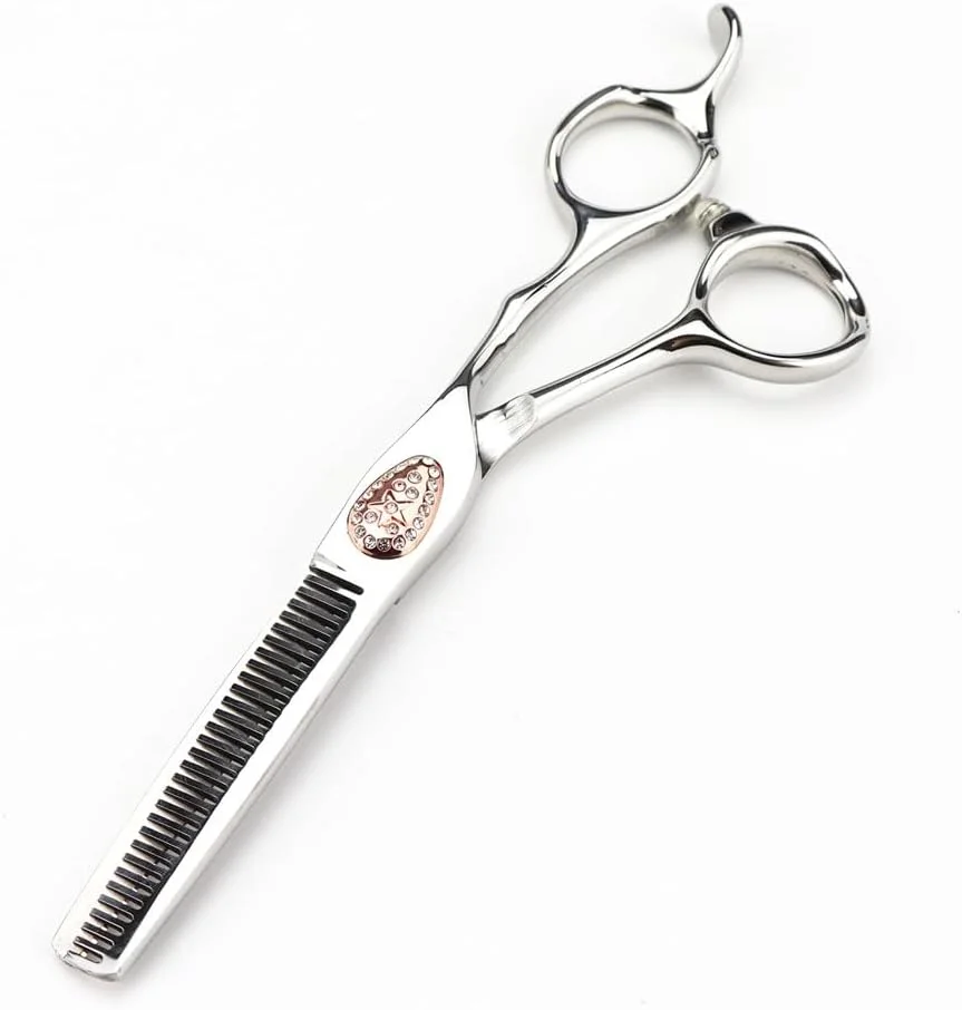 قیچی آرایشگری مو، 6 اینچ حرفه ای فولاد 440c نقره ای نگین دار، قیچی اصلاح مو، قیچی پیتاژ، قیچی آرایشگری (قیچی پیتاژ B) قیچی آرایشگری مو، 6 اینچ حرفه ای فولاد 440c نقره ای نگین دار، قیچی اصلاح مو، قیچی پیتاژ، قیچی آرایشگری (قیچی پیتاژ B)