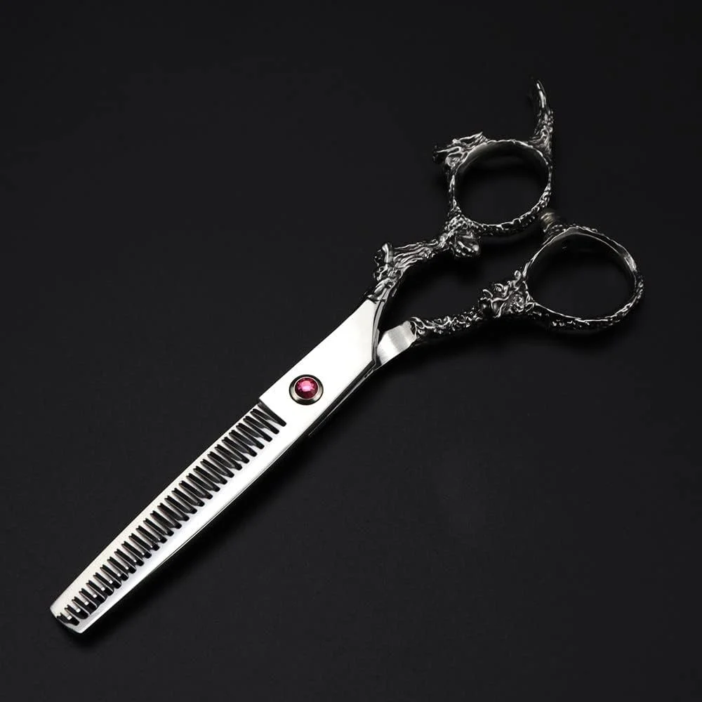 قیچی آرایشگری مو، 6 اینچ حرفه ای فولاد 440c دسته اژدها نقره ای ابزار آرایشگری قیچی مو قیچی های پیتاژ آرایشگر (قیچی پیتاژ) قیچی آرایشگری مو، 6 اینچ حرفه ای فولاد 440c دسته اژدها نقره ای ابزار آرایشگری قیچی مو قیچی های پیتاژ آرایشگر (قیچی پیتاژ)