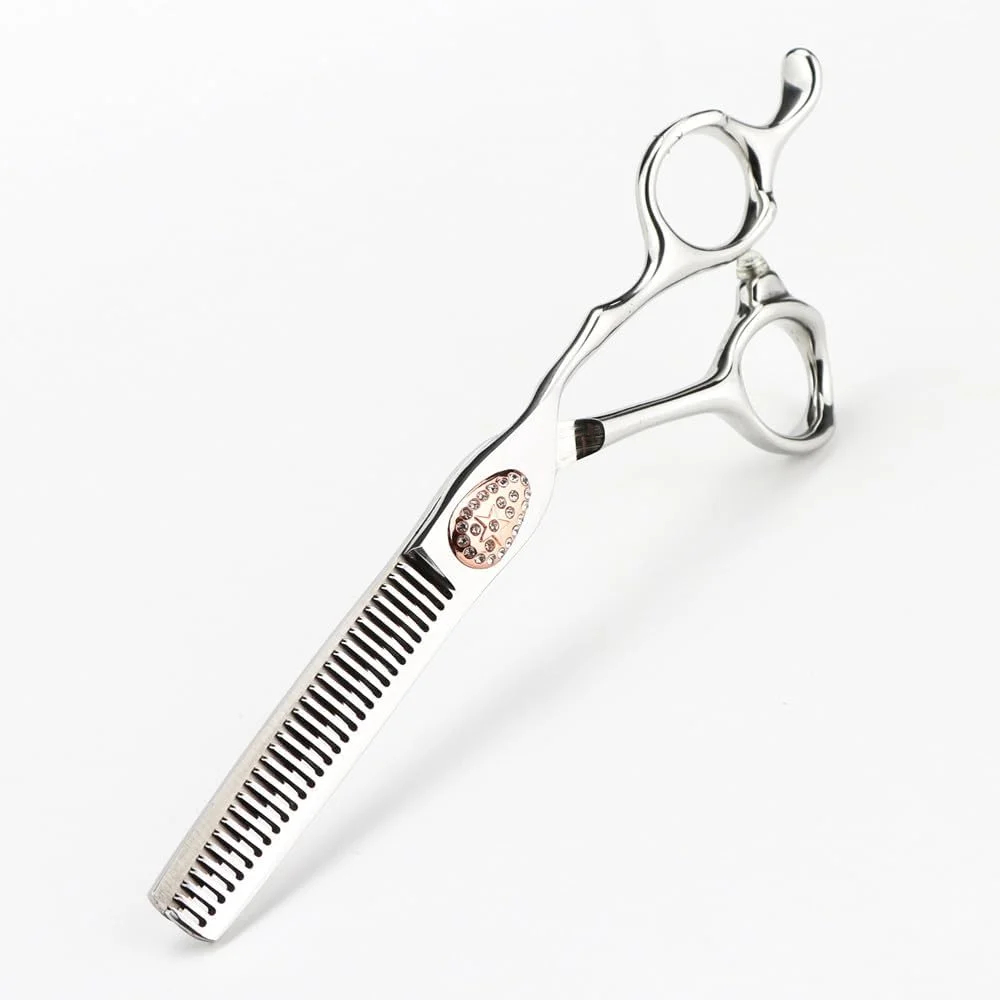 قیچی آرایشگری مو، 6 اینچ حرفه ای فولاد 440c نقره ای نگین دار، قیچی اصلاح مو، قیچی پیتاژ، قیچی آرایشگری (قیچی پیتاژ B) قیچی آرایشگری مو، 6 اینچ حرفه ای فولاد 440c نقره ای نگین دار، قیچی اصلاح مو، قیچی پیتاژ، قیچی آرایشگری (قیچی پیتاژ B)