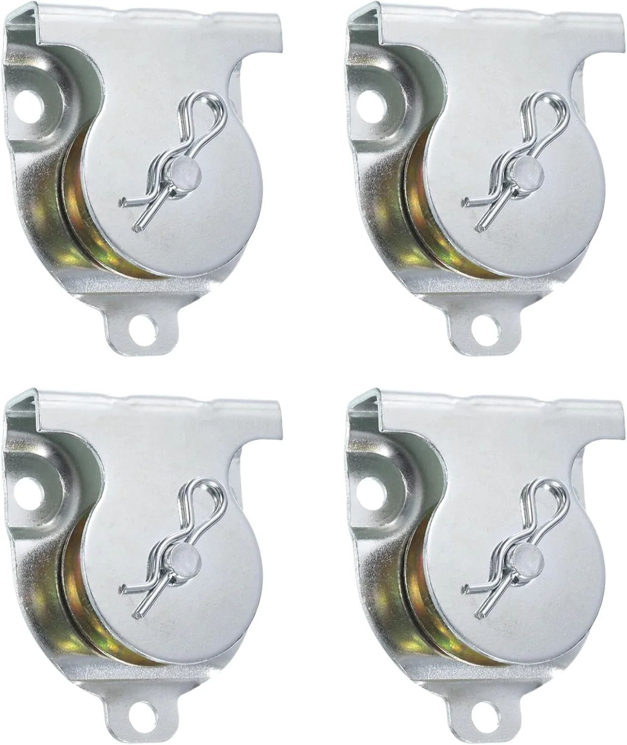 کوآرکزمان بسته 4 عددی قرقره تکی 85 میلی متری، قرقره سیم آویز آهنی، قرقره کابل با پوشش روی