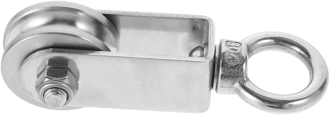 قرقره سیم بکسل QUMIIRITY، چرخ کشش سیم بکسل، قلاب گردان، بلوک قرقره گردان، طناب کش، قرقره کمکی کابل، قرقره سیم بکسل، نقره ای استیل ضد زنگ