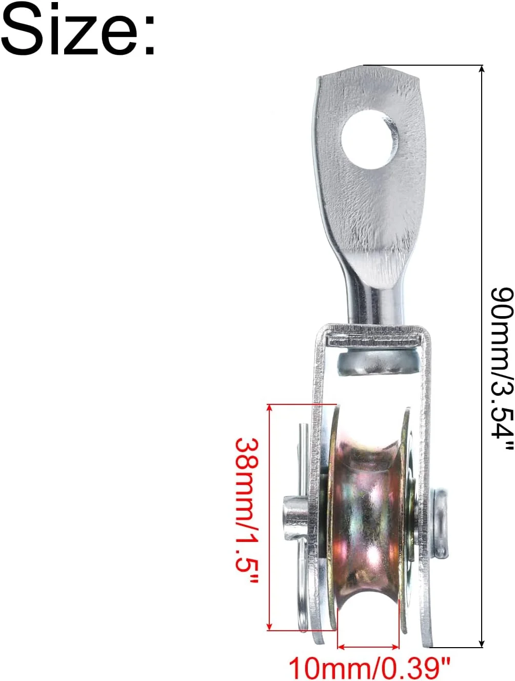 بسته 2 عددی قرقره تکی 90 میلی متری QUARKZMAN، قرقره سیم آویز آهنی، قرقره طناب با پوشش روی بسته 2 عددی قرقره تکی 90 میلی متری QUARKZMAN، قرقره سیم آویز آهنی، قرقره طناب با پوشش روی