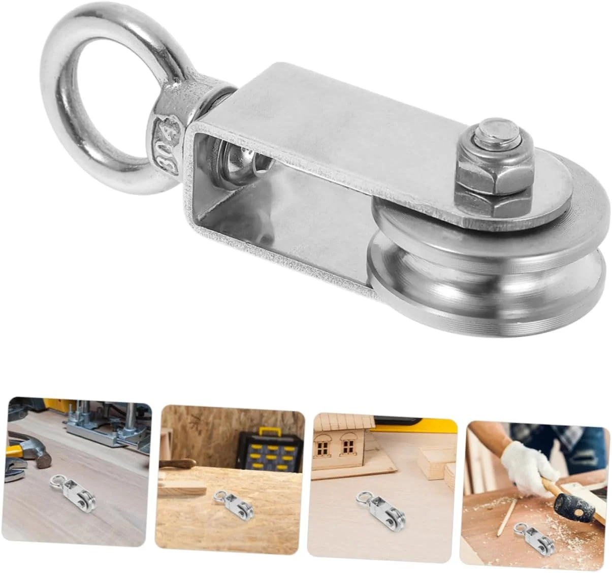 قرقره سیم بکسل QUMIIRITY، چرخ کشش سیم بکسل، قلاب گردان، بلوک قرقره گردان، طناب کش، قرقره کمکی کابل، قرقره سیم بکسل، نقره ای استیل ضد زنگ قرقره سیم بکسل QUMIIRITY، چرخ کشش سیم بکسل، قلاب گردان، بلوک قرقره گردان، طناب کش، قرقره کمکی کابل، قرقره سیم بکسل، نقره ای استیل ضد زنگ