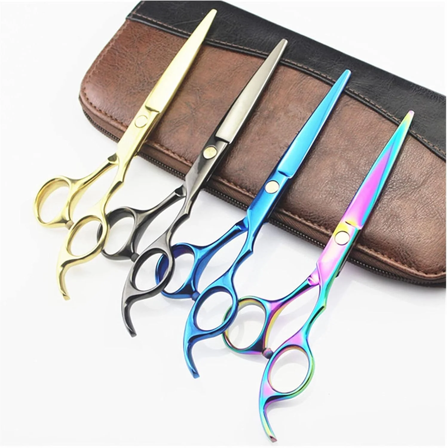 قیچی آرایشگری 6 اینچی، قیچی کوتاهی مو، قیچی پیتاژ، قیچی تخت، قیچی آرایشگری، کیت کوتاهی مو - پیتاژ - B