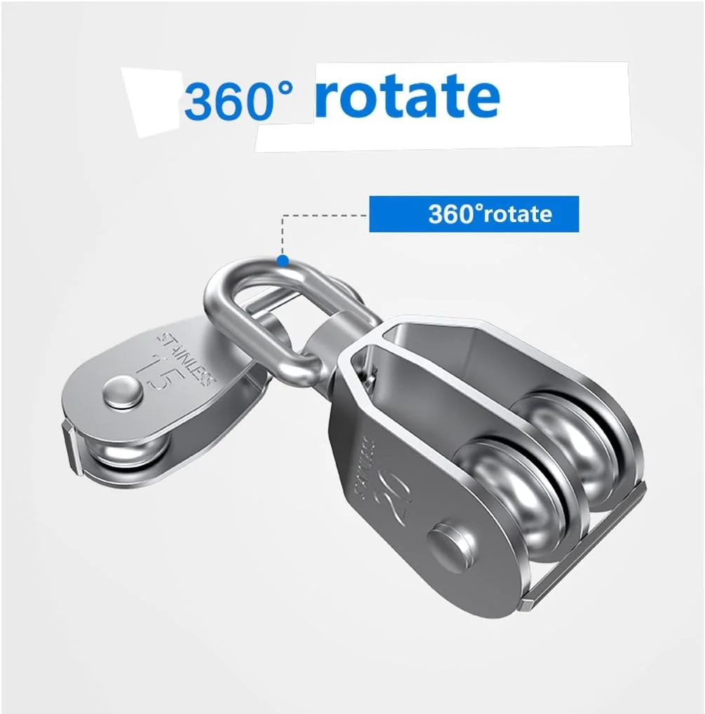 SeeRaphee دو عدد/ست قرقره طناب دوبل استیل 304، 25 میلی متری