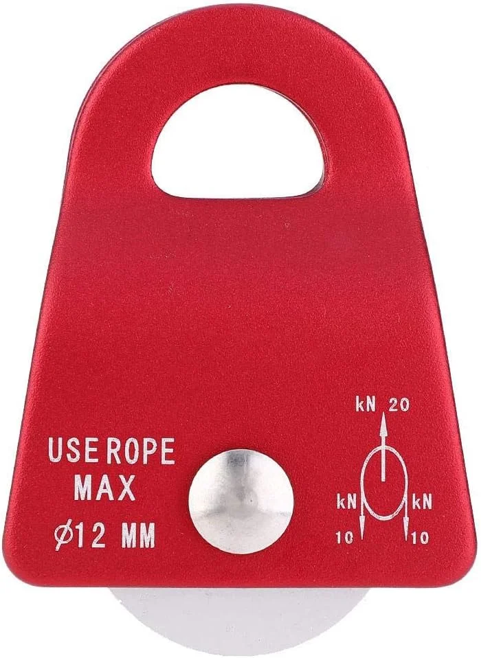 قرقره فرود Runaty، قرقره فلزی، قرقره تاب جانبی با استحکام بالا، حرفه ای برای کوهنوردی و کاوش در فضای باز (قرمز)