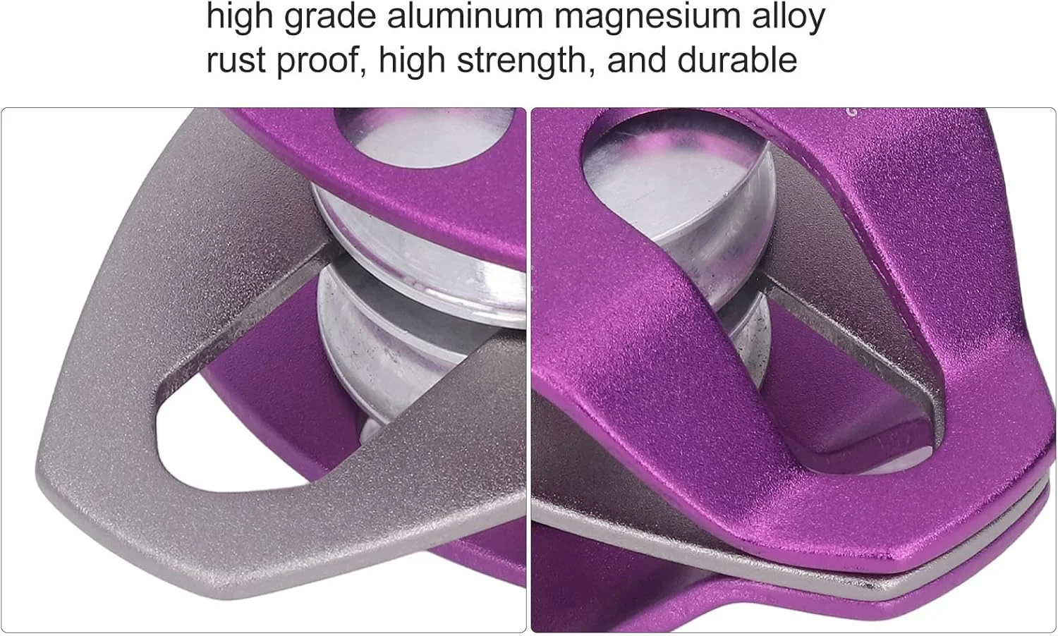 قرقره صخره نوردی دو طرفه آلومینیومی RvSky - بنفش، با مقاومت بالا، مناسب برای استفاده های سنگین و طراحی مقاوم در برابر سایش قرقره صخره نوردی دو طرفه آلومینیومی RvSky - بنفش، با مقاومت بالا، مناسب برای استفاده های سنگین و طراحی مقاوم در برابر سایش