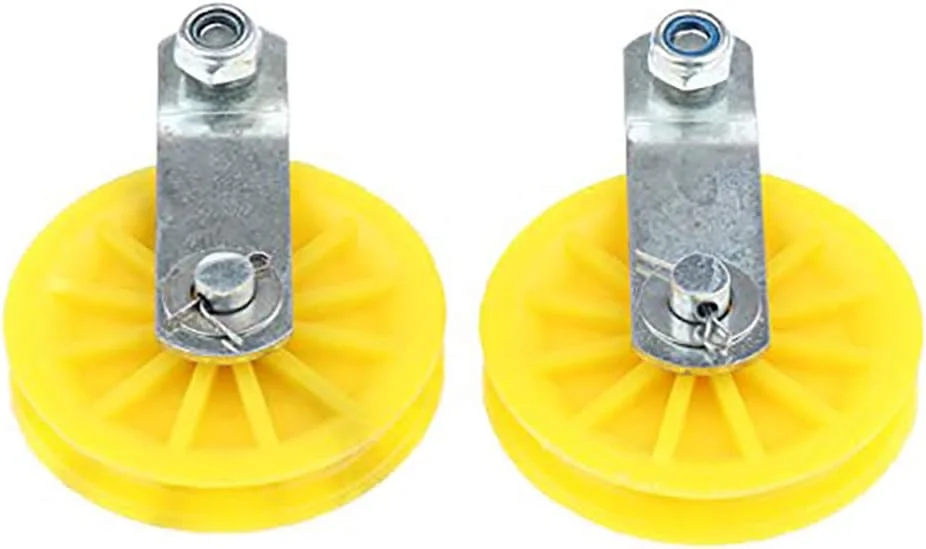 1/2/5 Pcs Plastic Pulley Roller Lifting Pulley Block for Automatic Coop Door Opener Backyard Poultry Supplies 88mm,Yellow