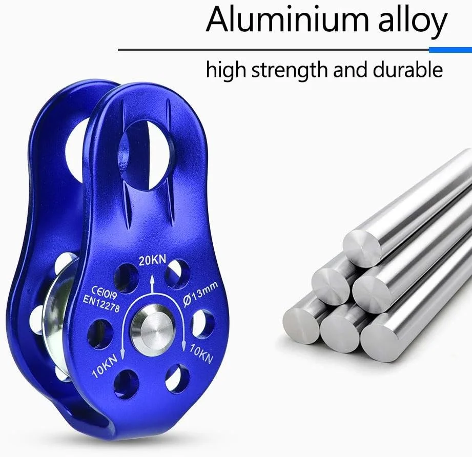 میکرو قرقره، آلیاژ آلومینیوم سنگین وظیفه ثابت تک قرقره طناب گردان بلوک لوازم جانبی تجهیزات ایمنی کوهنوردی