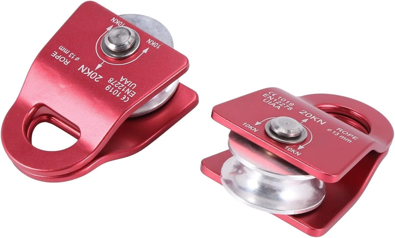 قرقره موبایل 20kN - قرقره مراقبت از گره پروسیک 1/2 اینچی برای تجهیزات، درختکاری، صخره نوردی، پیاده روی، اسکی