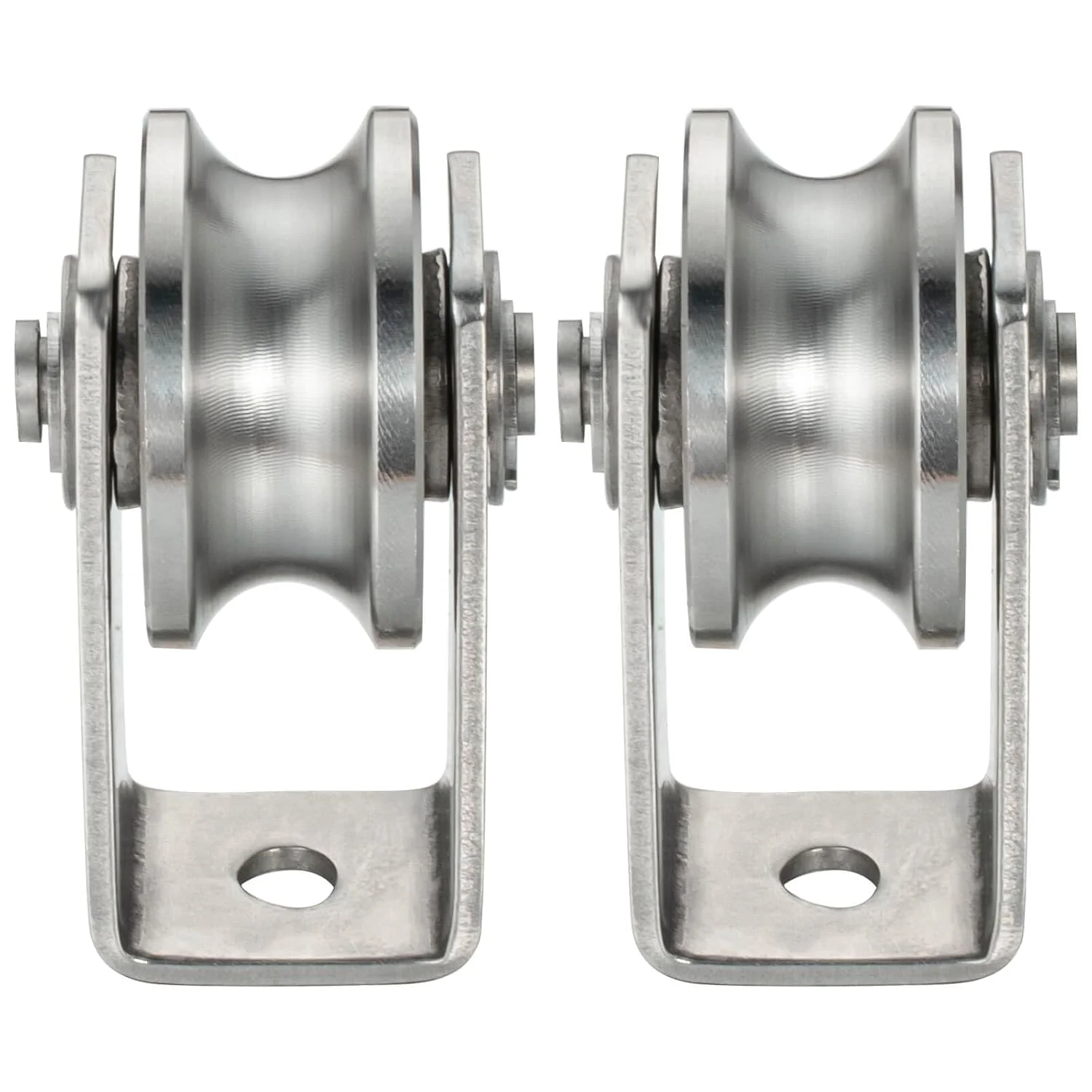 قرقره با 2 بلبرینگ، قرقره طناب استیل ضد زنگ برای طناب ها، کابل فولادی، بسته 2 عددی