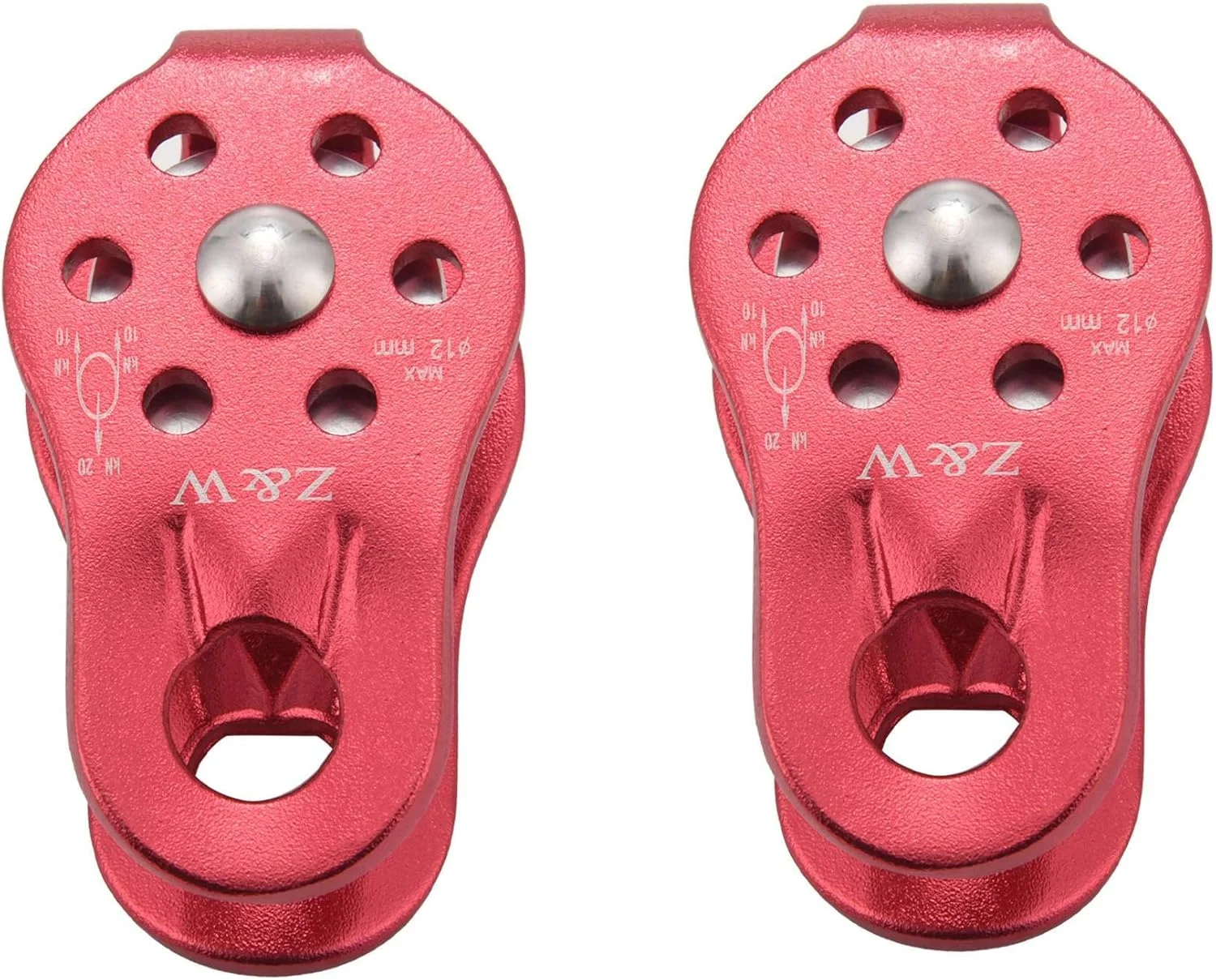 دو عدد قرقره طناب صخره نوردی، مناسب درخت نوردی، صعود کننده و متخصص درختکاری، قرقره ثابت قرمز