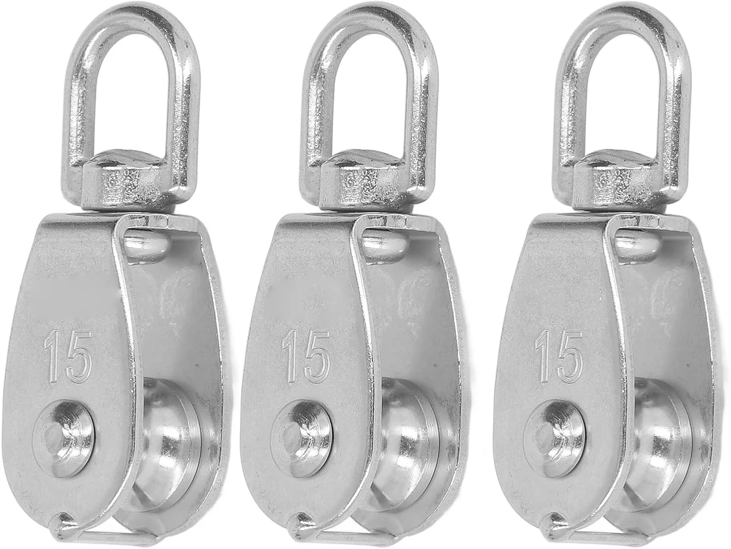 بلوک قرقره، غلتک قرقره، بلوک قرقره جرثقیل، 3 عدد بلوک قرقره تکی ظرفیت بار 35 کیلوگرم فولاد ضد زنگ M15 چرخ یدک کش سیم آویز برای تناسب اندام، قرقره بی صدا