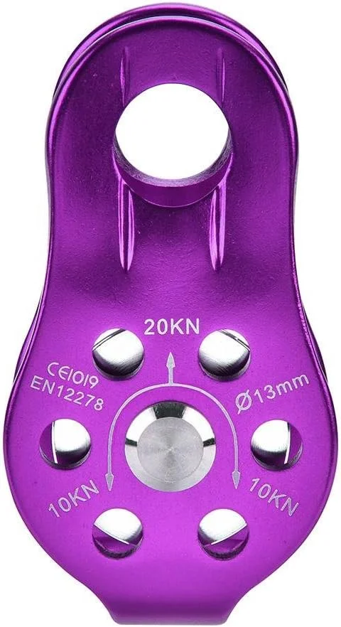 میکرو قرقره، بلوک قرقره طناب گردان تکی ثابت سنگین وظیفه آلیاژ آلومینیوم، لوازم جانبی تجهیزات ایمنی کوهنوردی