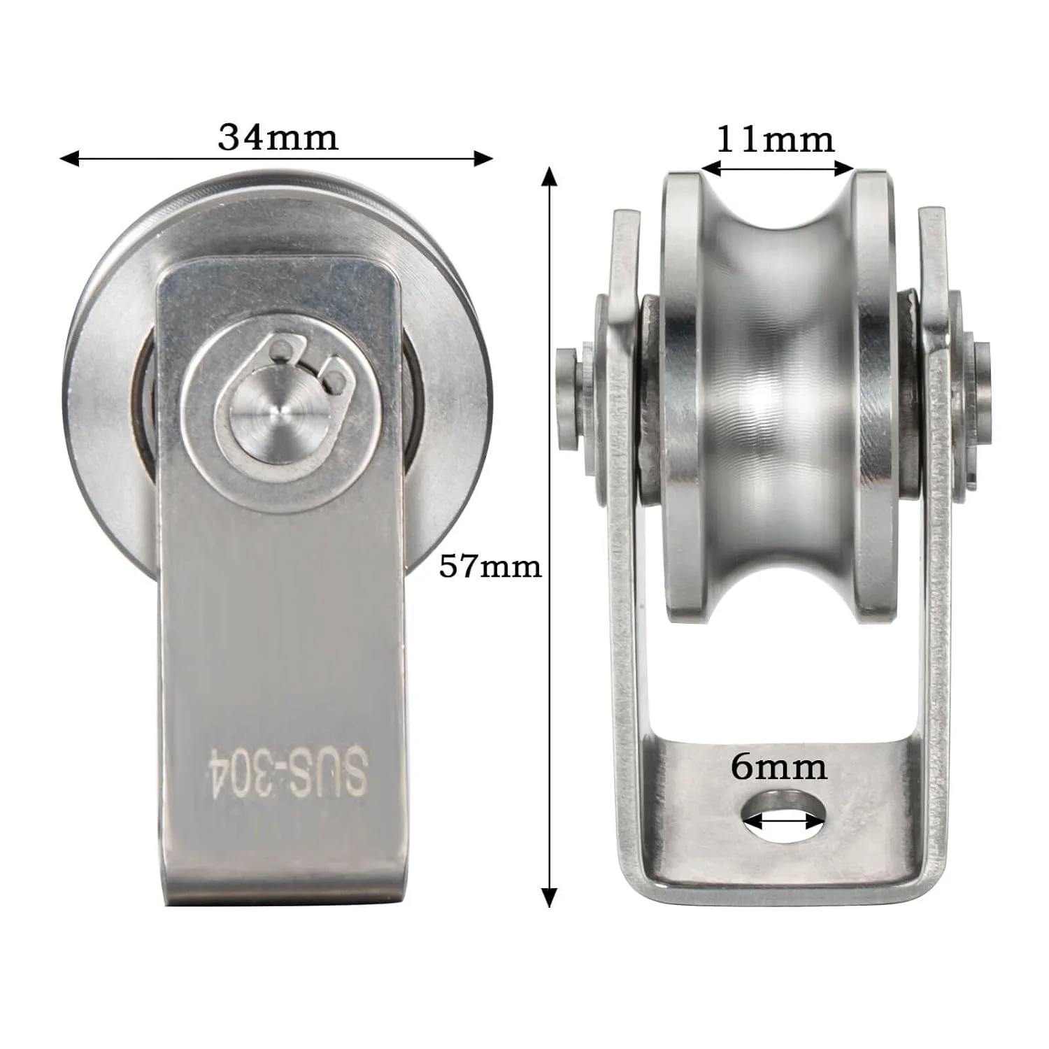 قرقره با 2 بلبرینگ، قرقره طناب استیل ضد زنگ برای طناب ها، کابل فولادی، بسته 2 عددی قرقره با 2 بلبرینگ، قرقره طناب استیل ضد زنگ برای طناب ها، کابل فولادی، بسته 2 عددی
