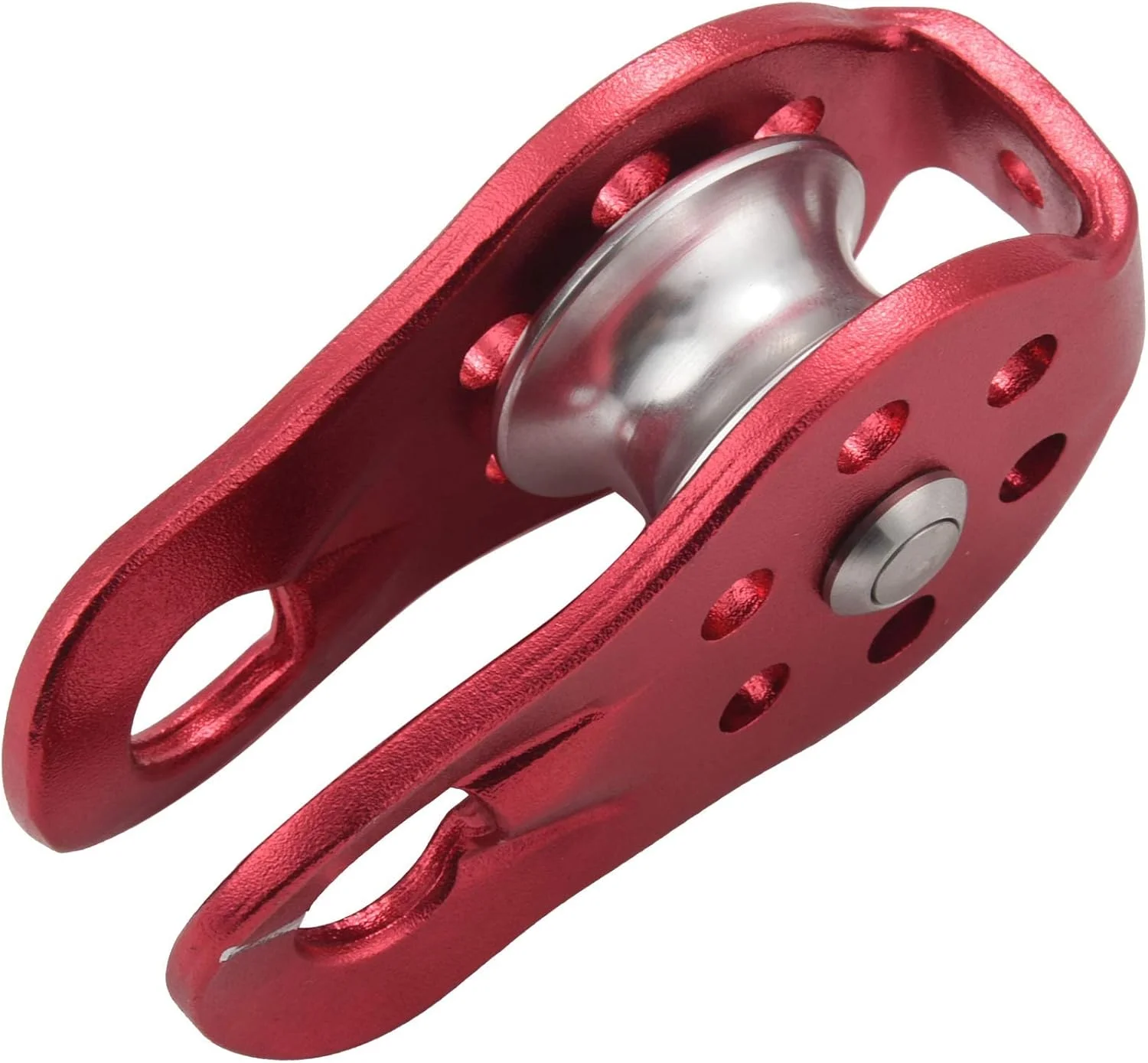 دو عدد قرقره طناب صخره نوردی، مناسب درخت نوردی، صعود کننده و متخصص درختکاری، قرقره ثابت قرمز