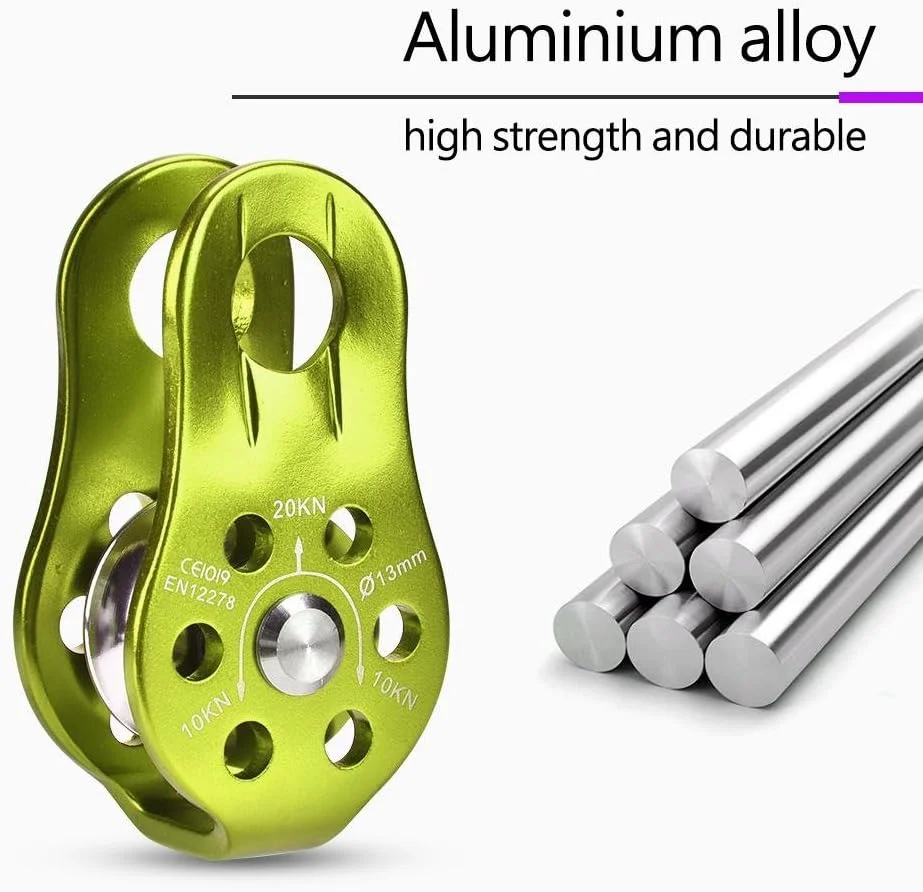 میکرو قرقره، آلیاژ آلومینیوم سنگین وظیفه ثابت تک قرقره گردان بلوک طناب لوازم جانبی تجهیزات ایمنی کوهنوردی