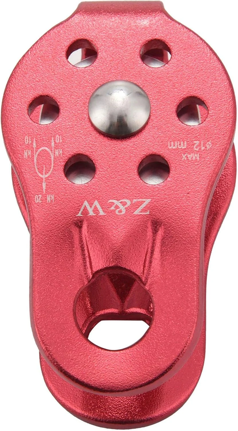 دو عدد قرقره طناب صخره نوردی، مناسب درخت نوردی، صعود کننده و متخصص درختکاری، قرقره ثابت قرمز