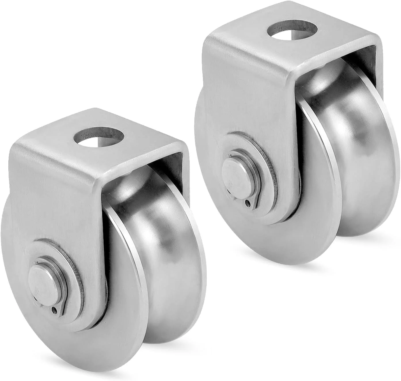 بسته 2 عددی قرقره برای طناب، قرقره کابل فولادی با 2 بلبرینگ، قرقره استیل ضد زنگ، قرقره، ظرفیت بار 250 کیلوگرم، برای کابل فولادی تا 10 میلی متر، برای سیم بکسل