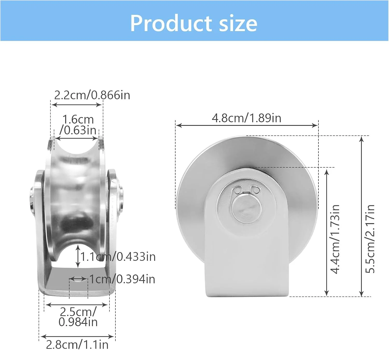 بسته 2 عددی قرقره برای طناب، قرقره کابل فولادی با 2 بلبرینگ، قرقره استیل ضد زنگ، قرقره، ظرفیت بار 250 کیلوگرم، برای کابل فولادی تا 10 میلی متر، برای سیم بکسل بسته 2 عددی قرقره برای طناب، قرقره کابل فولادی با 2 بلبرینگ، قرقره استیل ضد زنگ، قرقره، ظرفیت بار 250 کیلوگرم، برای کابل فولادی تا 10 میلی متر، برای سیم بکسل