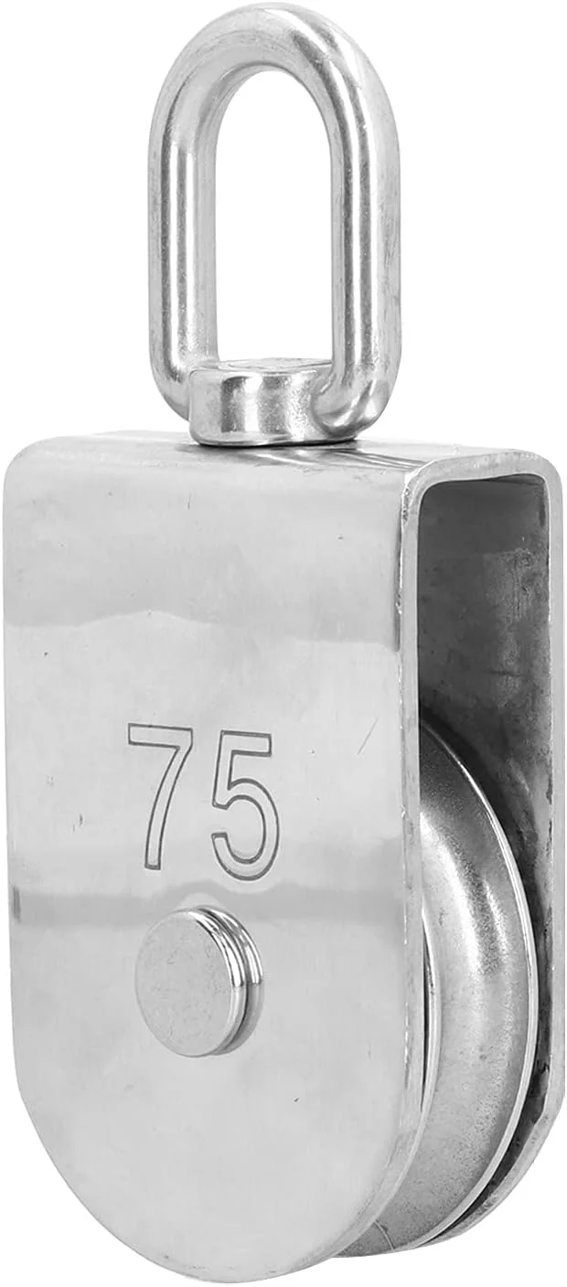 خرید قرقره تک چرخ، قرقره بالابر سطح پولیش شده نقره ای کاربردی برای قایق های تفریحی و کشتی ها