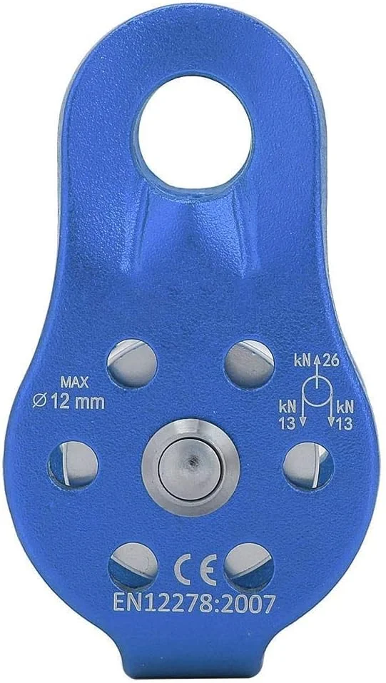 قرقره تک طناب سنگین وظیفه آلیاژ آلومینیوم برای طناب 12 میلی متری کوهنوردی 26KN