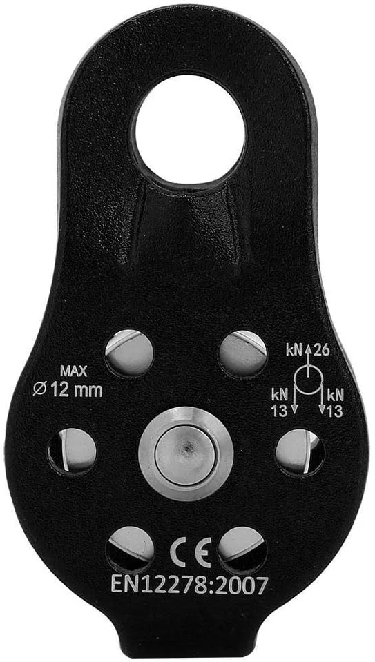 قرقره چرخ آلیاژ آلومینیوم سنگین تک قرقره طناب برای طناب 12 میلی متری کوهنوردی 26KN