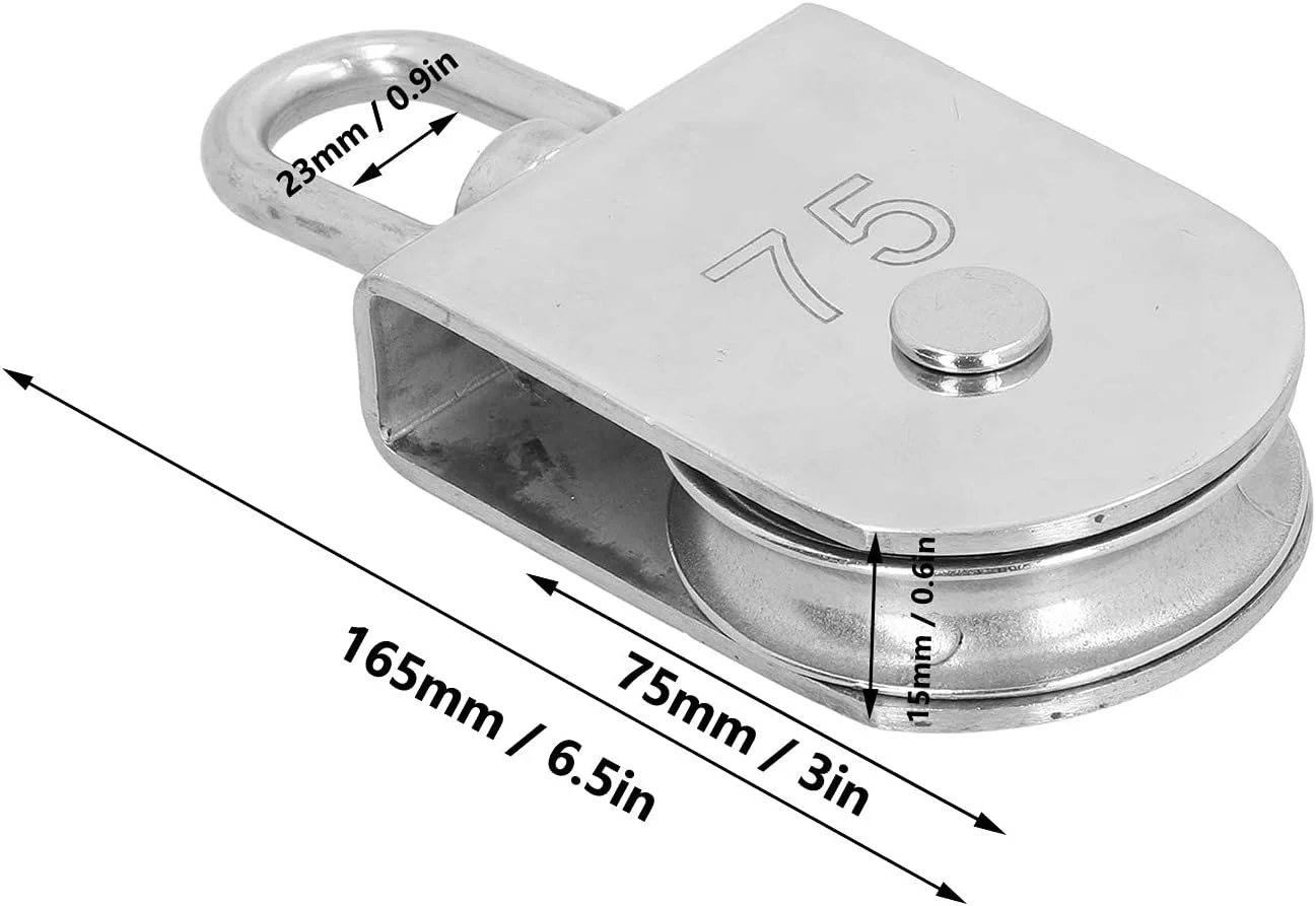 خرید قرقره تک چرخ، قرقره بالابر سطح پولیش شده نقره ای کاربردی برای قایق های تفریحی و کشتی ها