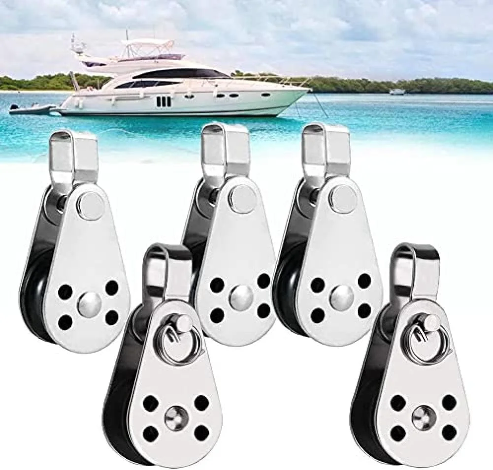 بلوک قرقره، 5 عدد قرقره غلتکی لنگر قایق کایاک، بلوک قرقره تکی استیل ضد زنگ، بلوک قرقره سیم بکسل، بلوک بادبانی سنگین برای سیم طناب شستشو باشگاه دریایی، قرقره بلوک قرقره، 5 عدد قرقره غلتکی لنگر قایق کایاک، بلوک قرقره تکی استیل ضد زنگ، بلوک قرقره سیم بکسل، بلوک بادبانی سنگین برای سیم طناب شستشو باشگاه دریایی، قرقره