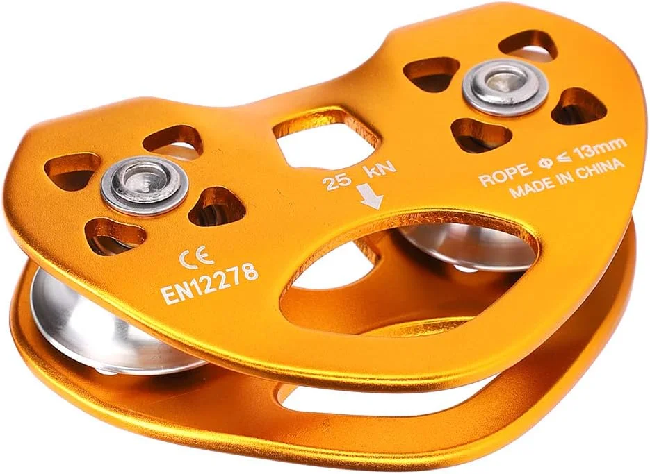 قرقره دوبل 45KN طناب، قرقره دو محور برای طناب 8 تا 13 میلی متر مناسب برای صخره نوردی در فضای باز، عبور از ارتفاعات و حمل و نقل قرقره دوبل 45KN طناب، قرقره دو محور برای طناب 8 تا 13 میلی متر مناسب برای صخره نوردی در فضای باز، عبور از ارتفاعات و حمل و نقل