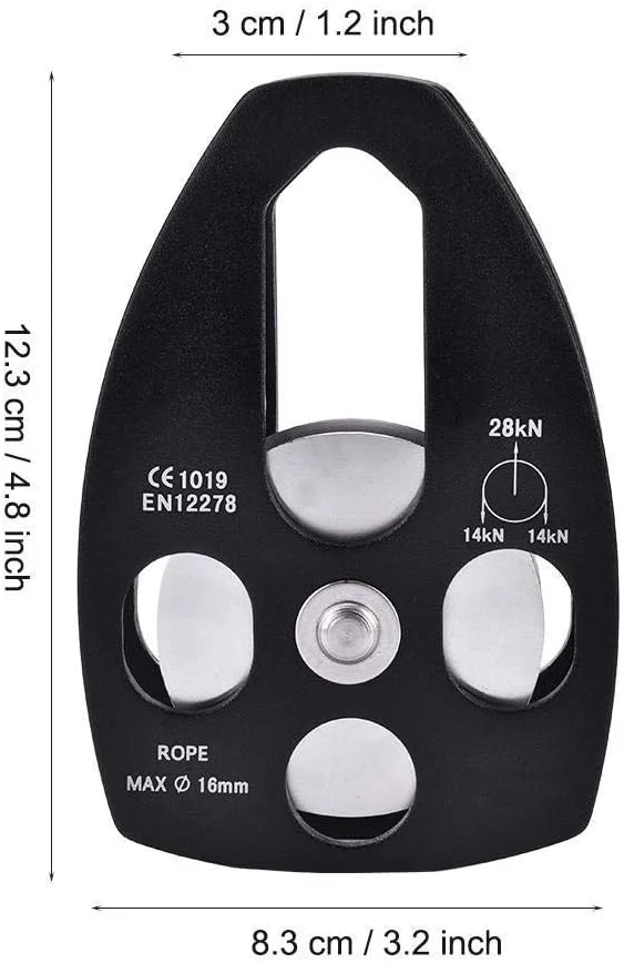 قرقره طناب - قرقره وینچ اسنچ بلاک - قرقره تک تسمه 28KN صخره نوردی در فضای باز با صفحه چرخان