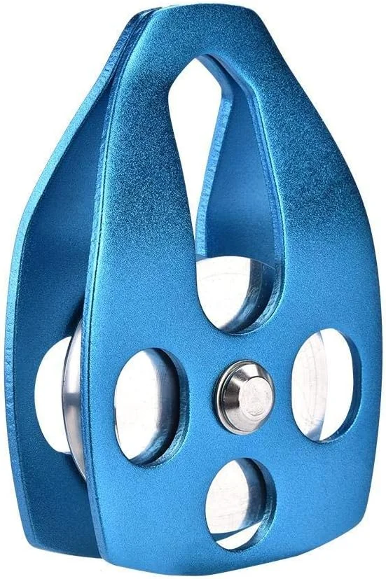 قرقره طناب - قرقره وینچ اسنچ بلاک - قرقره 28KN تک تسمه ای میکرو قرقره ترولی ثابت با صفحه چرخشی برای صخره نوردی در فضای باز