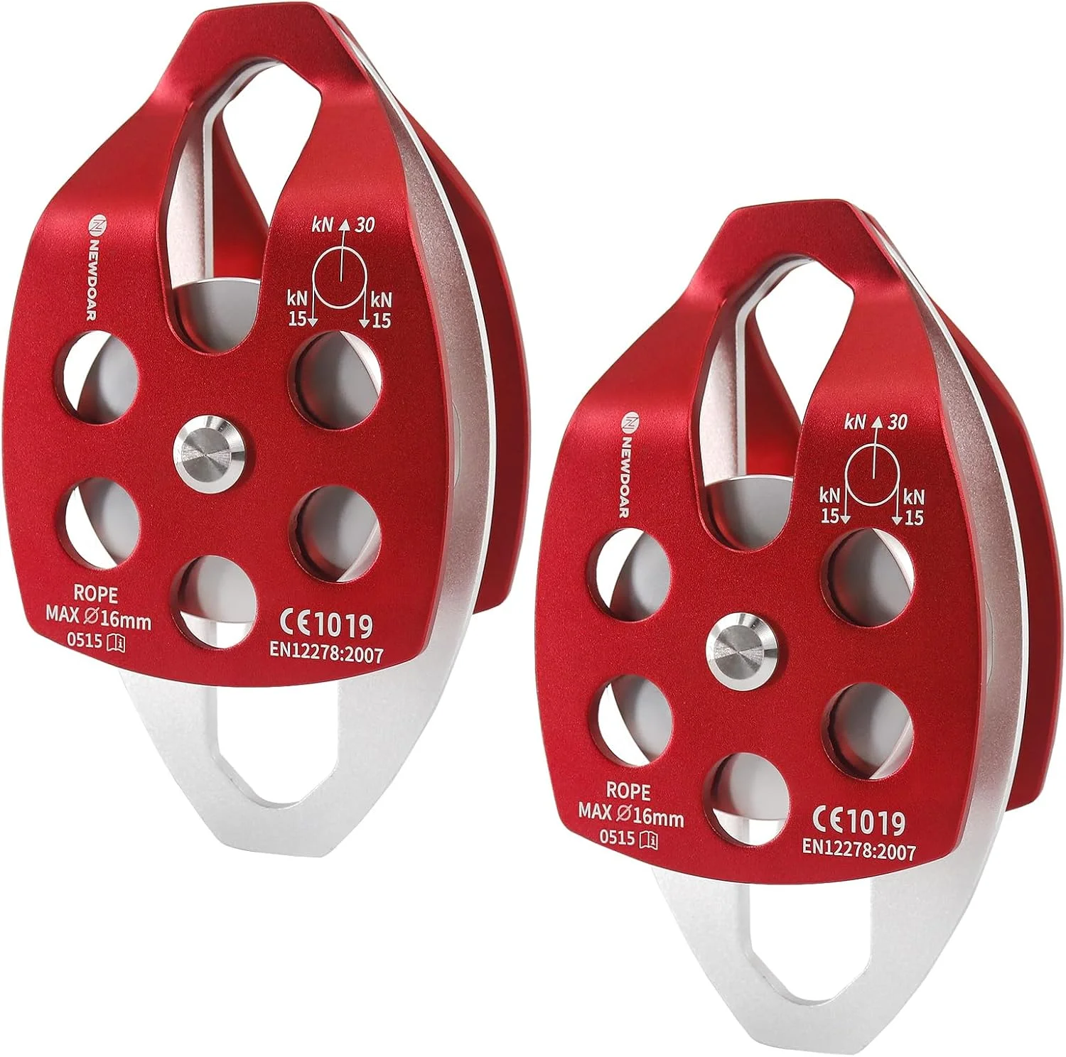 قرقره نجات بزرگ نیودور با گواهینامه CE 30 KN، دو شیار با صفحه چرخشی برای کوهنوردی در فضای باز، صخره نوردی، نجات (قرمز 2 عدد) قرقره نجات بزرگ نیودور با گواهینامه CE 30 KN، دو شیار با صفحه چرخشی برای کوهنوردی در فضای باز، صخره نوردی، نجات (قرمز 2 عدد)