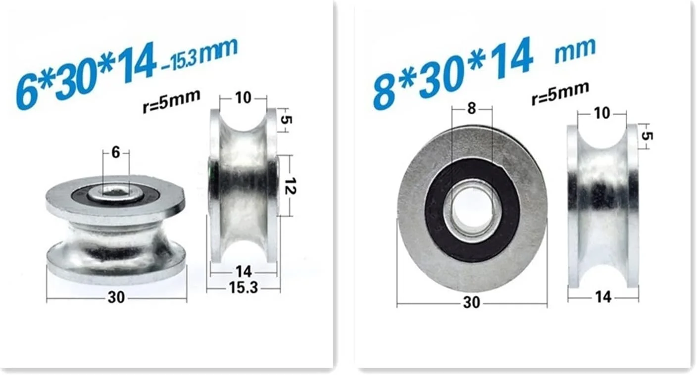 قرقره NNHGBB استیل ضد زنگ شیاردار، قرقره بلبرینگ غلتکی، چرخ راهنمای مسیر، لوازم جانبی قرقره سخت افزاری (سایز: 6x30x14 میلی متر) قرقره NNHGBB استیل ضد زنگ شیاردار، قرقره بلبرینگ غلتکی، چرخ راهنمای مسیر، لوازم جانبی قرقره سخت افزاری (سایز: 6x30x14 میلی متر)
