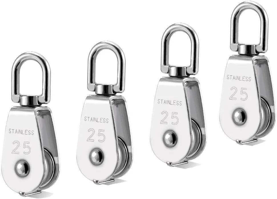 بلوک قرقره جرثقیل طناب سیمی استیل Nxtop مدل M25، قلاب گردان جرثقیل بالابر، قرقره تکی آویز، چرخ بکسل سیم بکسل، 4 عدد بلوک قرقره جرثقیل طناب سیمی استیل Nxtop مدل M25، قلاب گردان جرثقیل بالابر، قرقره تکی آویز، چرخ بکسل سیم بکسل، 4 عدد