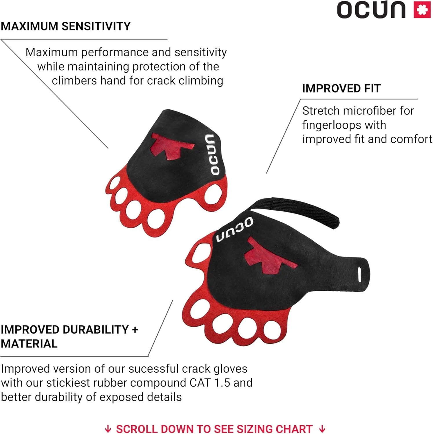 دستکش صخره نوردی Ocun Gloves Lite
